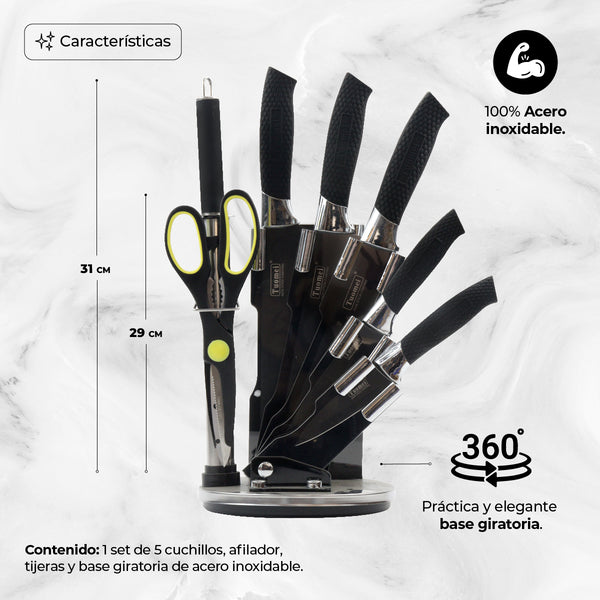 Queen Sense Juego De Cuchillos De Acero Inoxidable 8 Piezas