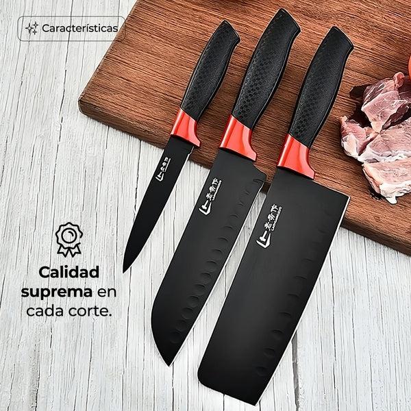 Queen Sense Juego De Cuchillos Queen Sense Acero Inoxidable 3 Pzs