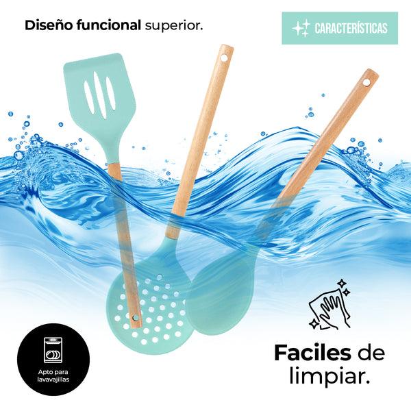 Queen Sense Juego De Utensilios De Silicona 8 Piezas