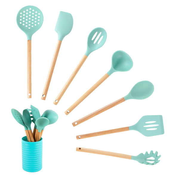 queen sense Juego de Utensilios de Silicona 8 Piezas