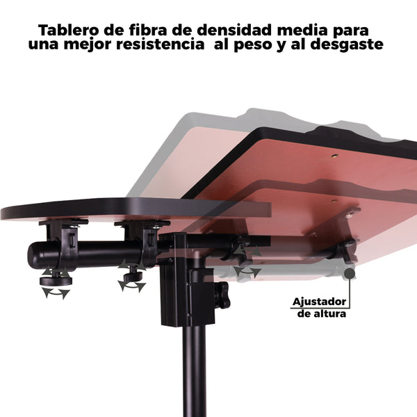 Queen Sense Mesa P/Laptop Grande C/Division C/Patas Cuadradas