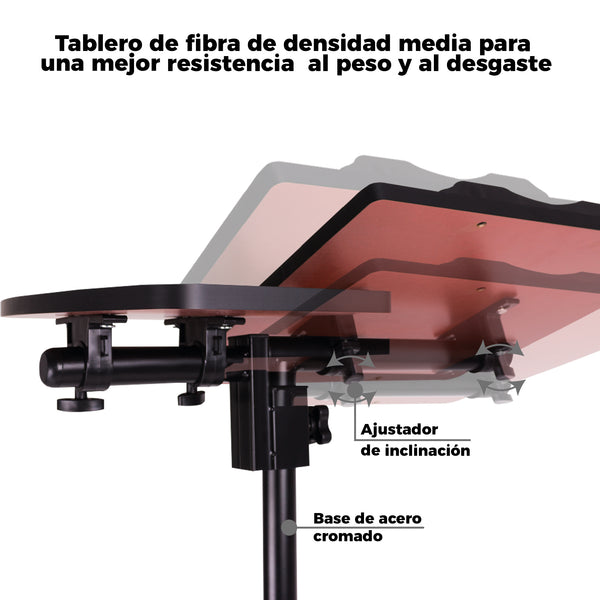 Queen Sense Mesa P/Laptop Grande C/Division C/Patas Cuadradas