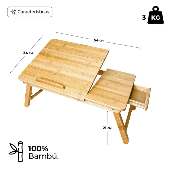 Queen Sense Mesa Plegable De Bambú Portátil Multifuncional