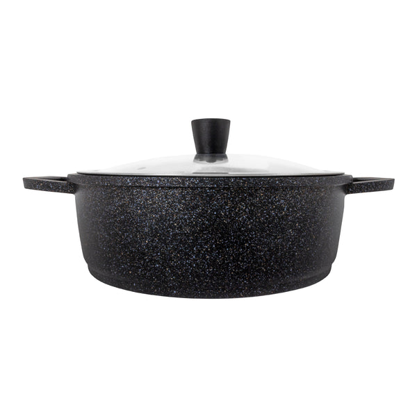 queen sense OLLA BAJA 26CM CON RECUBRIMIENTO DE MÁRMOL ANTIADHERENTE