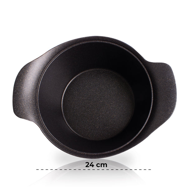 Queen Sense Olla Baja Con Recubrimiento De Mármol Ace Cook 24 Cm