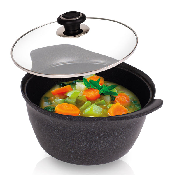 queen sense Olla Baja Con Recubrimiento De Mármol Ace Cook 24 Cm