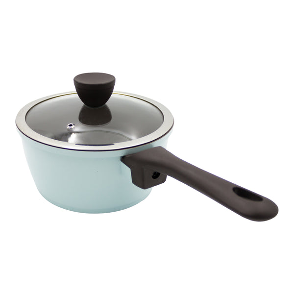 Queen Sense Olla Cerámica Térmica C/Tapa IH Azul 18 Cm