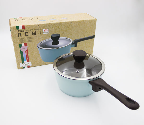 queen sense Olla Cerámica Térmica C/Tapa IH Azul 18 Cm