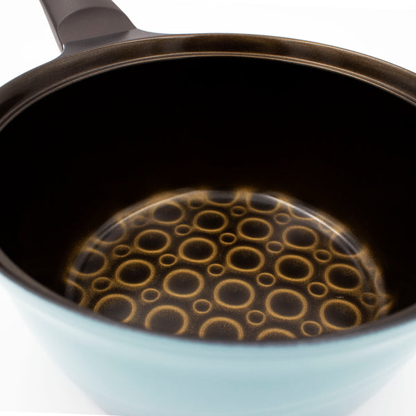 Queen Sense Olla De Mango Cerámica Azul C/Tapa 18 Cm