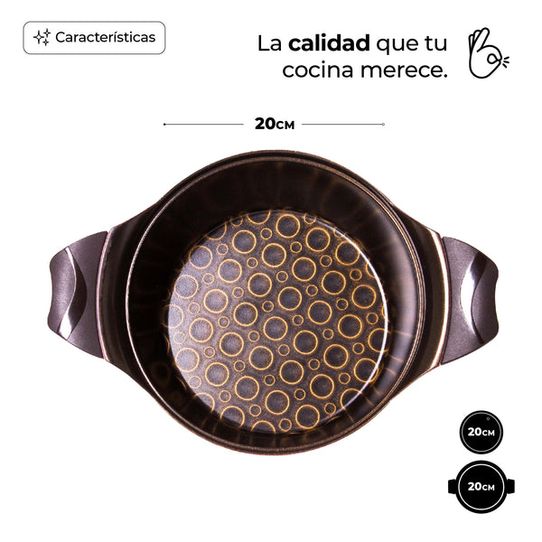 Queen Sense Olla Della Rosa Con Recubrimiento De Cerámica 20cm