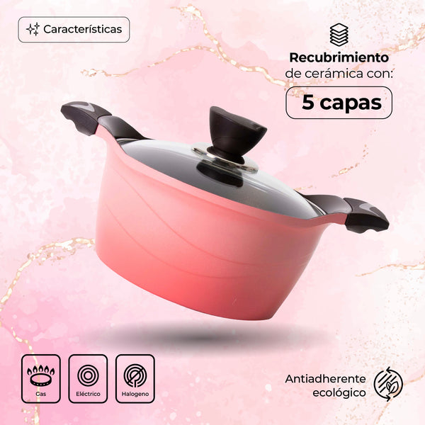 Queen Sense Olla Della Rosa Con Recubrimiento De Cerámica 20cm