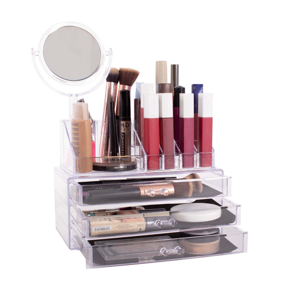 queen sense Organizador para Cosméticos con Cajones y Espejo