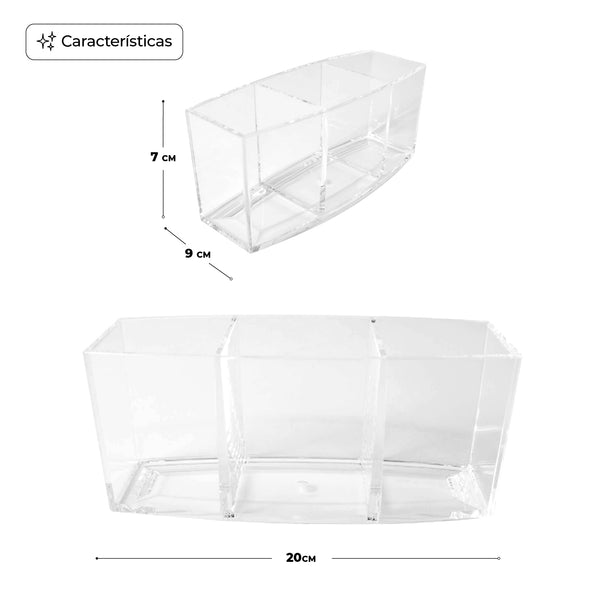 Queen Sense Contenedor Acrilico 3 Secciones