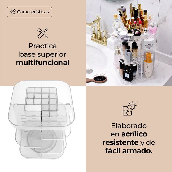 Queen Sense Cosmetiquera Con Organizador Al Centro