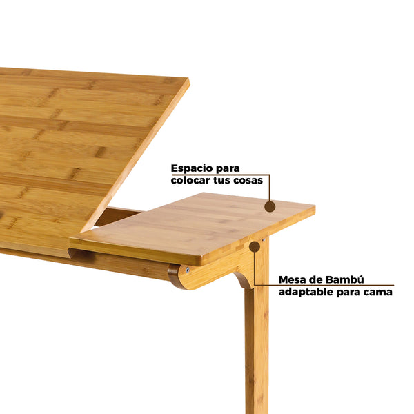 Queen Sense MESA BAMBU 2 NIVELES PARA LADO DE CAMA