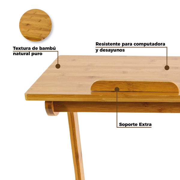 Queen Sense MESA BAMBU 2 NIVELES PARA LADO DE CAMA