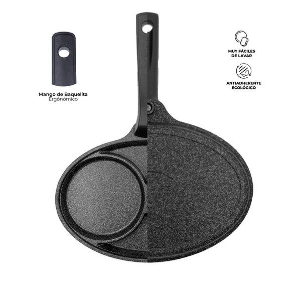 Queen Sense Sarten De Marmol Para 2 Huevos 21 Cm