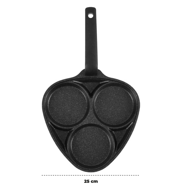 Queen Sense Sartén De Mármol Para 3 Huevos 25 Cm