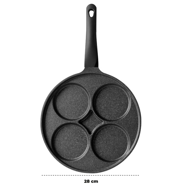 Queen Sense Sartén De Mármol Para 4 Huevos 28 Cm