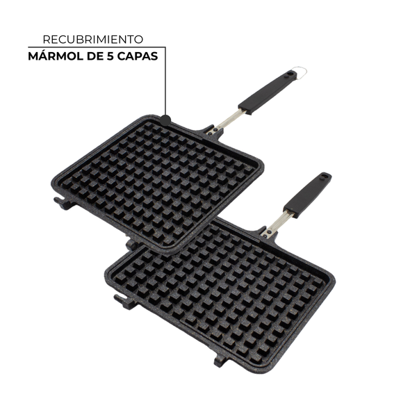 Queen Sense Sartén Mármol Parrilla Wafflera Doble