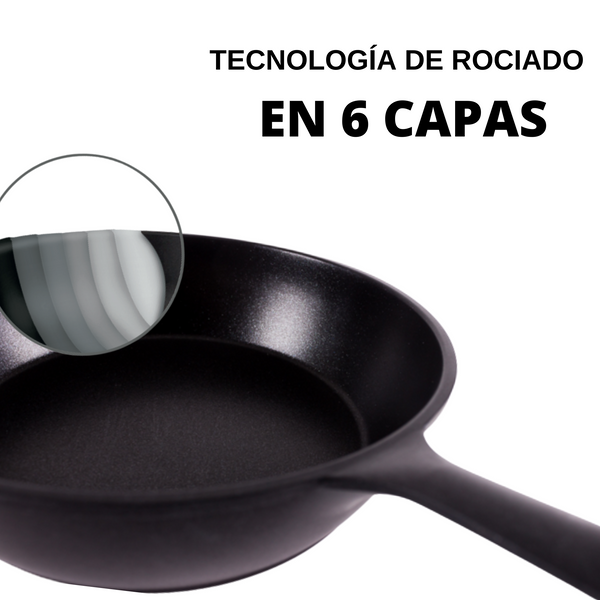 Queen Sense Sartén Plano Mini Diamante Negro 18 Cm