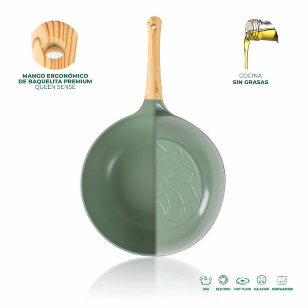 Queen Sense Sartén Wok Jade Premium Baquelita