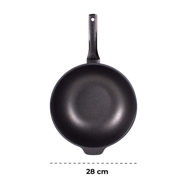 queen sense Sartén Wok Mármol Inducción Negro