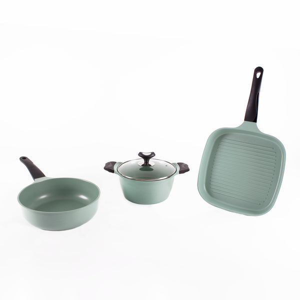 Queen Sense Set Jade 3 PZ Sartén Caudrado S/Div