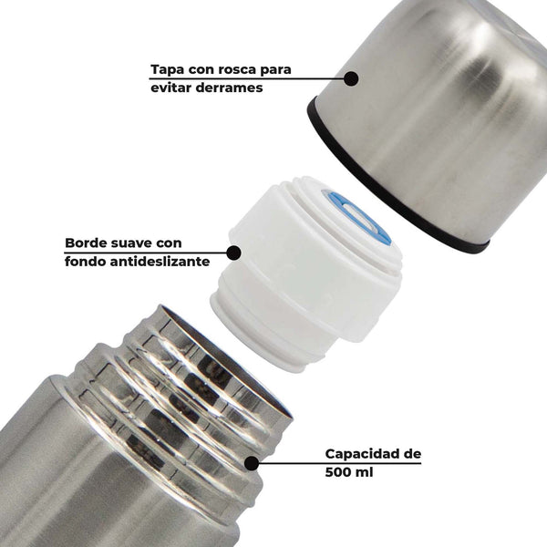 Queen Sense Termo Bala 500 ML Acero Inoxidable Mod