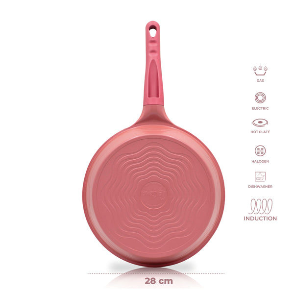 Queen Sense Sartén 28 Cm Antiadherente Libre De Toxinas Con Inducción