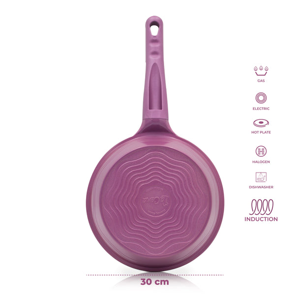 Queen Sense Sartén 30 Cm Antiadherente Libre De Toxinas Con Inducción