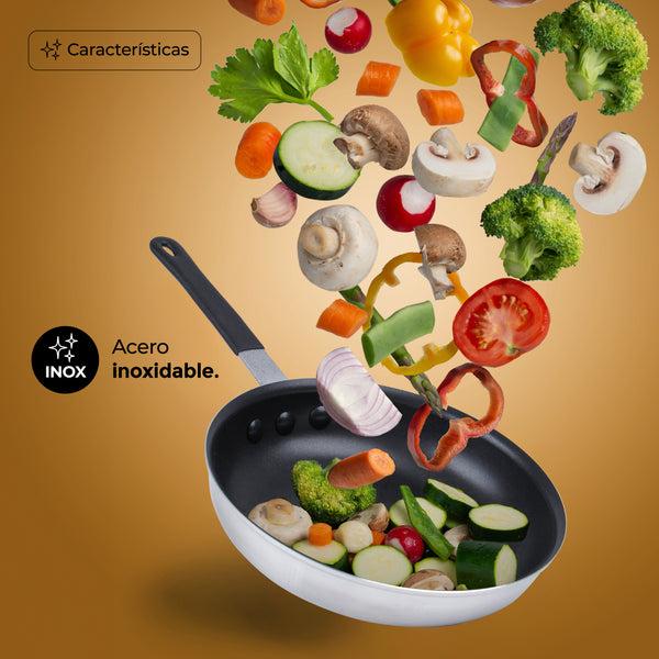Queen Sense Sartén Antiadherente Acero Inoxidable 22cm Negro