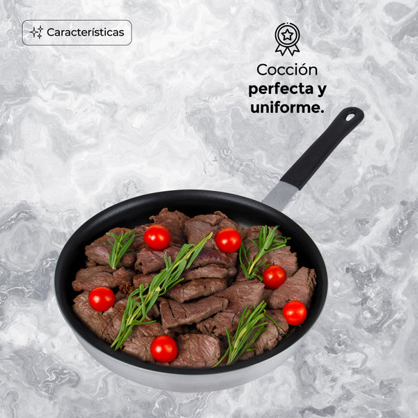 Queen Sense Sartén Antiadherente Acero Inoxidable 22cm Negro