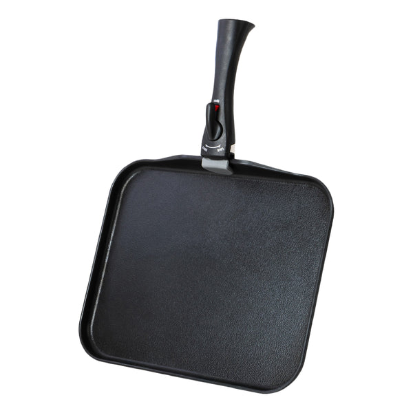 queen sense Sartén Comal Rectangular Multiusos Con Mango Desmontable