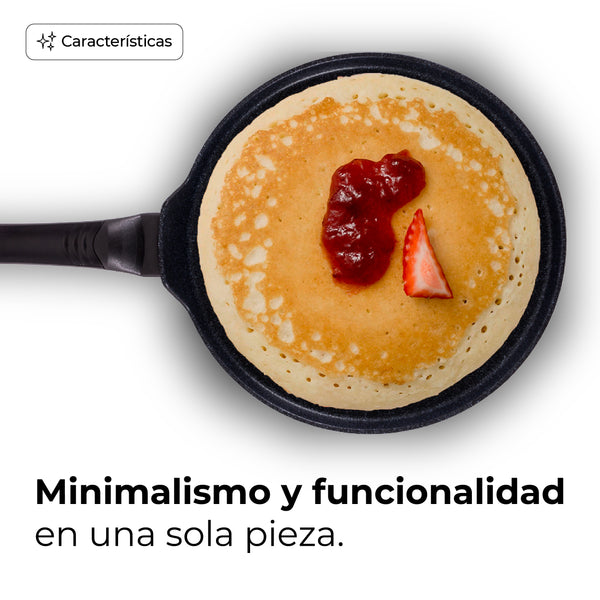 Queen Sense Sartén Crepera Comal Antiadherente Mármol 26cm Negro