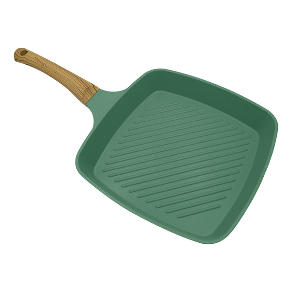 Queen Sense Sartén Cuadrado Jade Premium 27cm Y Aceitero De Cristal