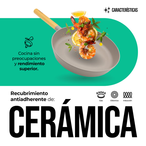 Queen Sense SARTÉN DE CERÁMICA ANTIADHERENTE 24CM DELLAGO PREMIUM