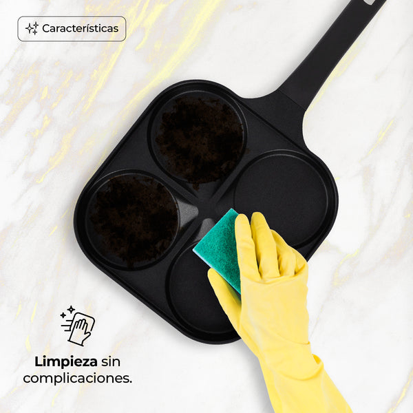 Queen Sense Sarten Diamante 4 Divisiones Antiadherente Para Huevos