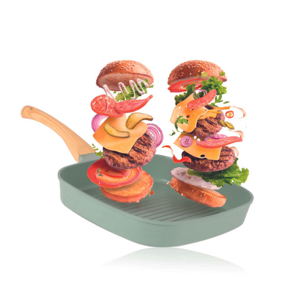 queen sense Sartén Jade Premium Cuadrado Grill 27 Cm