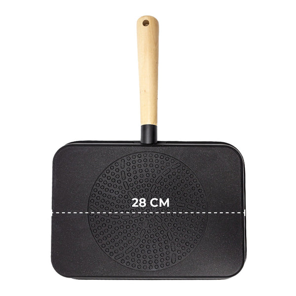 Queen Sense Sartén Rectangular 28 Cm Induccion Mango De Madera