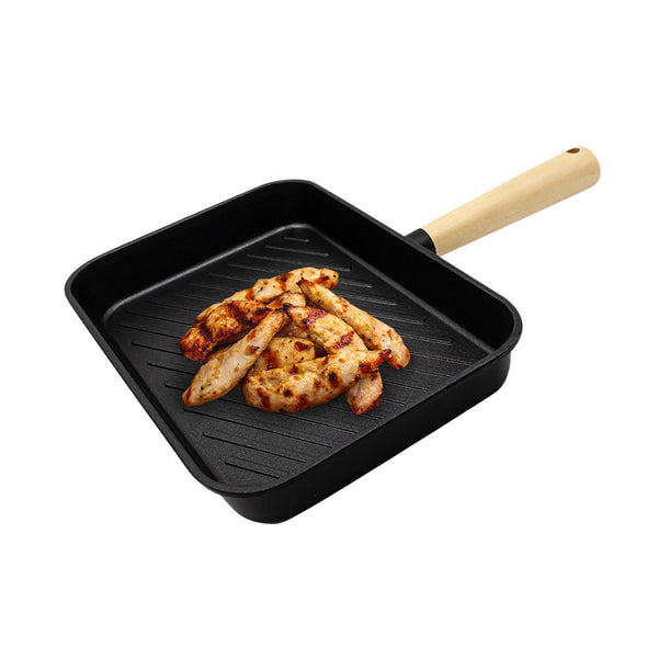 queen sense Sartén Rectangular 28 Cm Induccion Mango De Madera