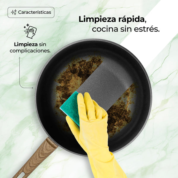 Queen Sense Sartén Wok Diamante Premium Verde 30 Cm