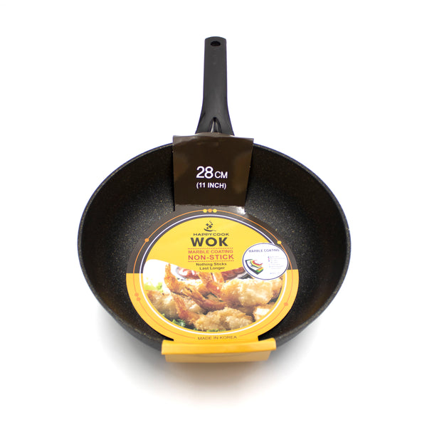 Queen Sense Sartén Wok Happy Cook Mármol Negro 28 Cm