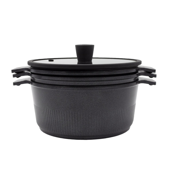 Queen Sense SET 3 EN 1 DE OLLAS MULTIFUNCIONALES Y Recubrimiento Antiadherente ¡incluye Tapa