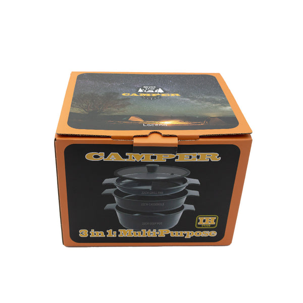 Queen Sense SET 3 EN 1 DE OLLAS MULTIFUNCIONALES Y Recubrimiento Antiadherente ¡incluye Tapa