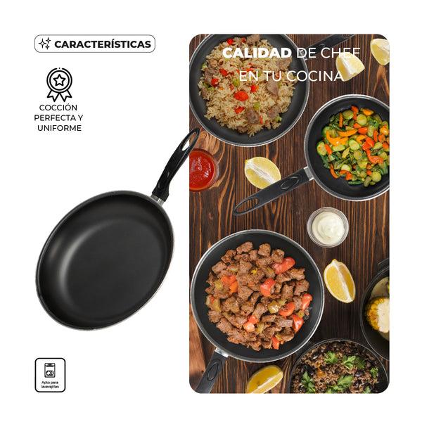 Queen Sense Set 3 Sartenes Antiadherentes De Carbón 18 23 Y 28cm