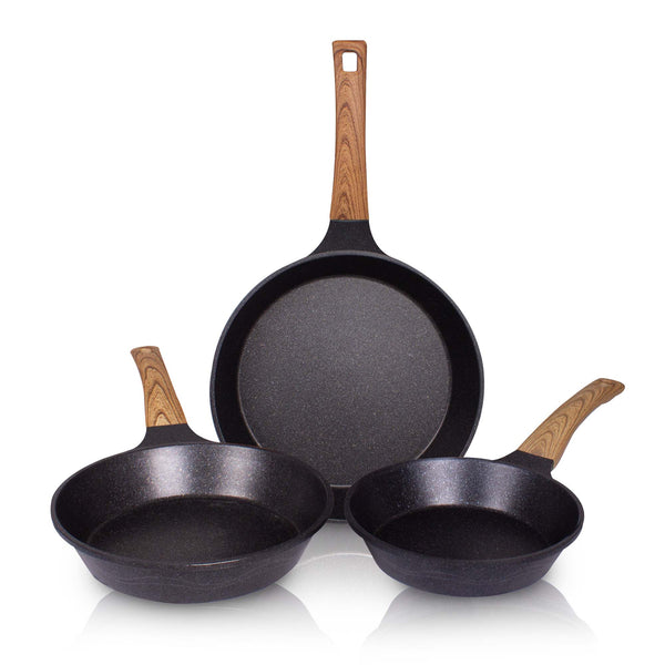 queen sense Set 3 Sartenes Mármol Premium 20 24 26 Cm