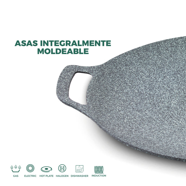 Queen Sense Set Comal De Jade Pro 30cm Y Dispensador De Aceite En Brocha