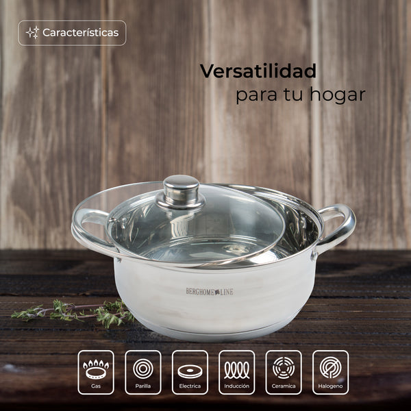 Queen Sense Set De 4 Cacerolas Acero Inoxidable Antiadherentes Con Tapas