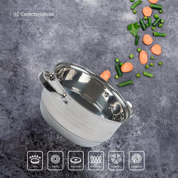 Queen Sense Set De 5 Cacerolas De Acero Inoxidable Con Tapas